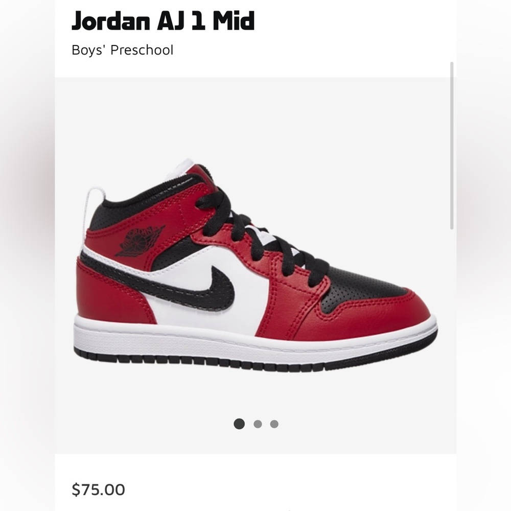 IN BOX - Youth Jordan 1 Mid 
Size 3 Y